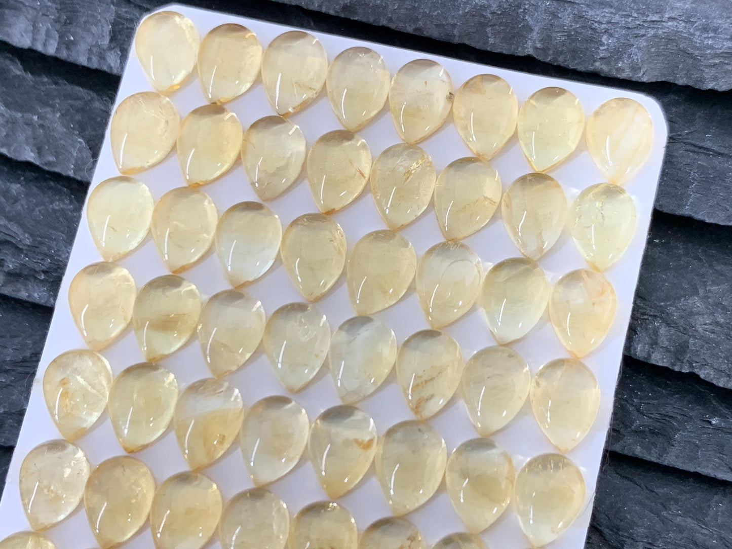 Citrine pear 6x8mm cabochon - Calibrated cabochons