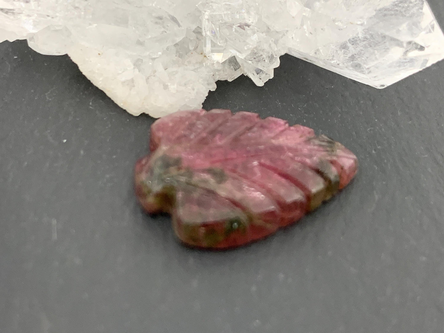 Carved Tourmaline 14x19x4mm cabochon