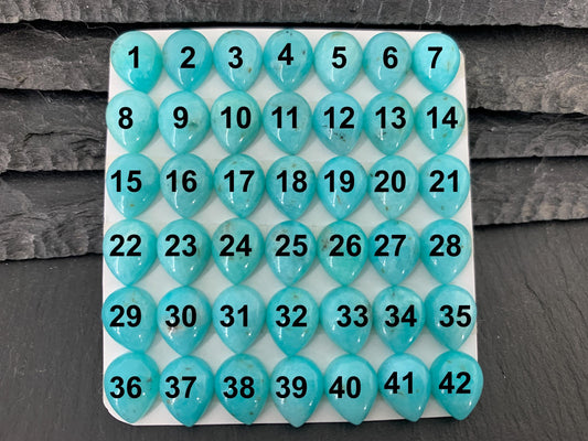 Amazonite pear 8x10mm cabochon - Calibrated cabochons