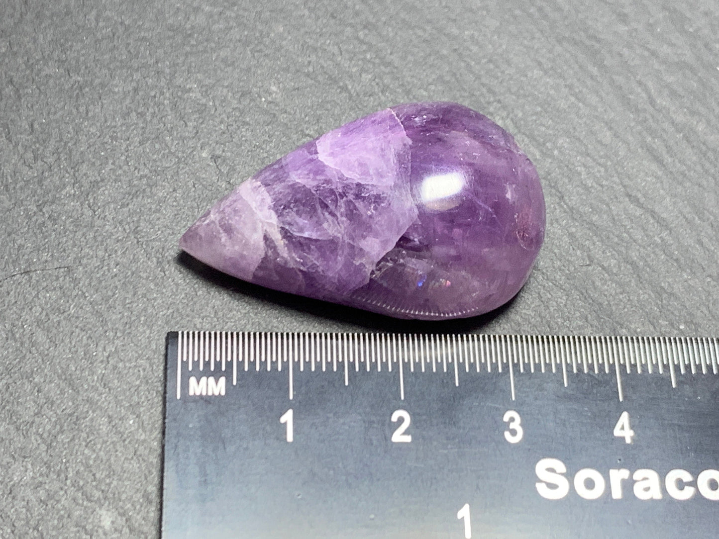 Amethyst pear 34x20x13mm cabochon - free form hand cut in Africa
