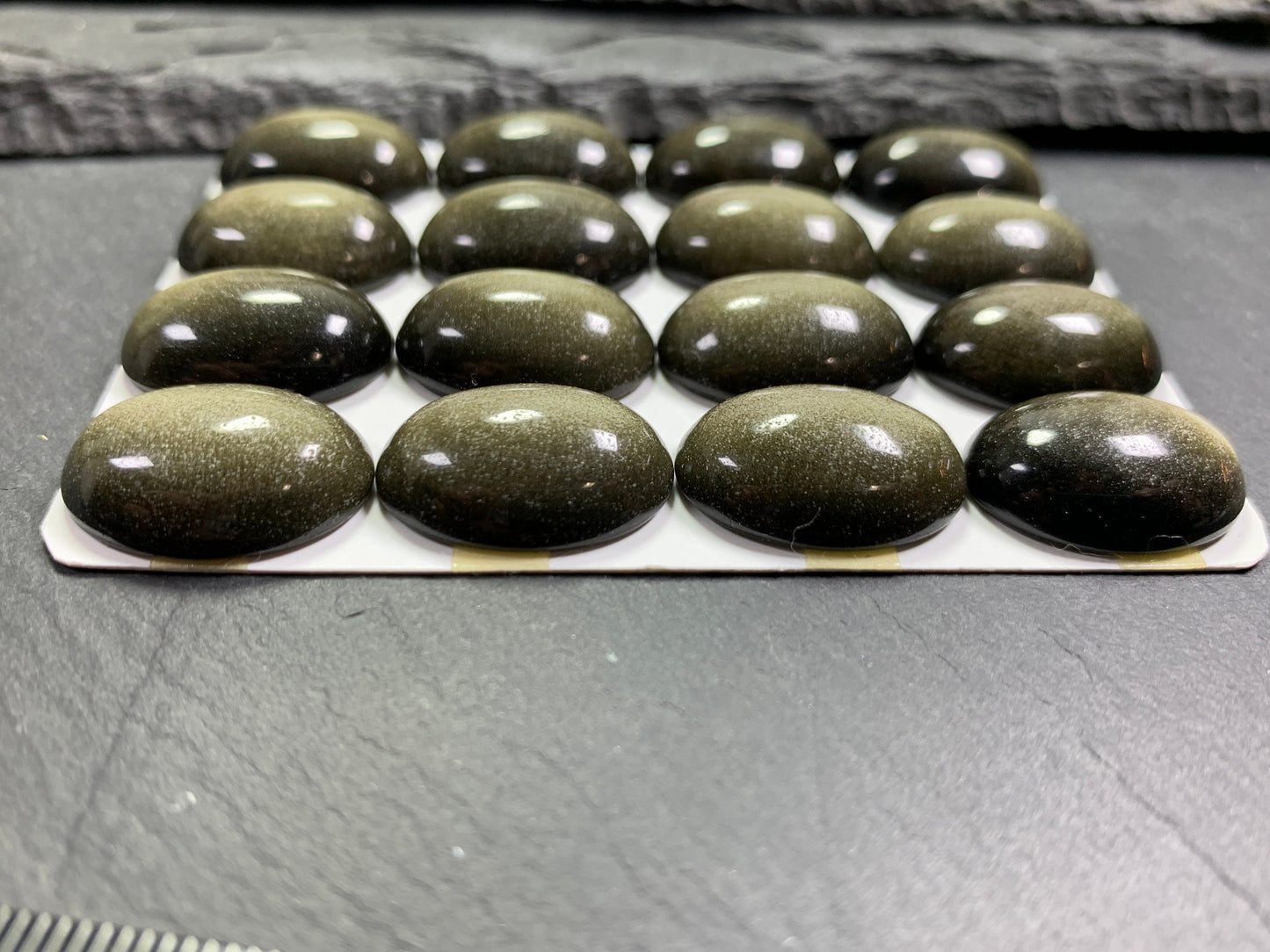 Gold Obsidian oval 15x20mm cabochon - Calibrated cabochons