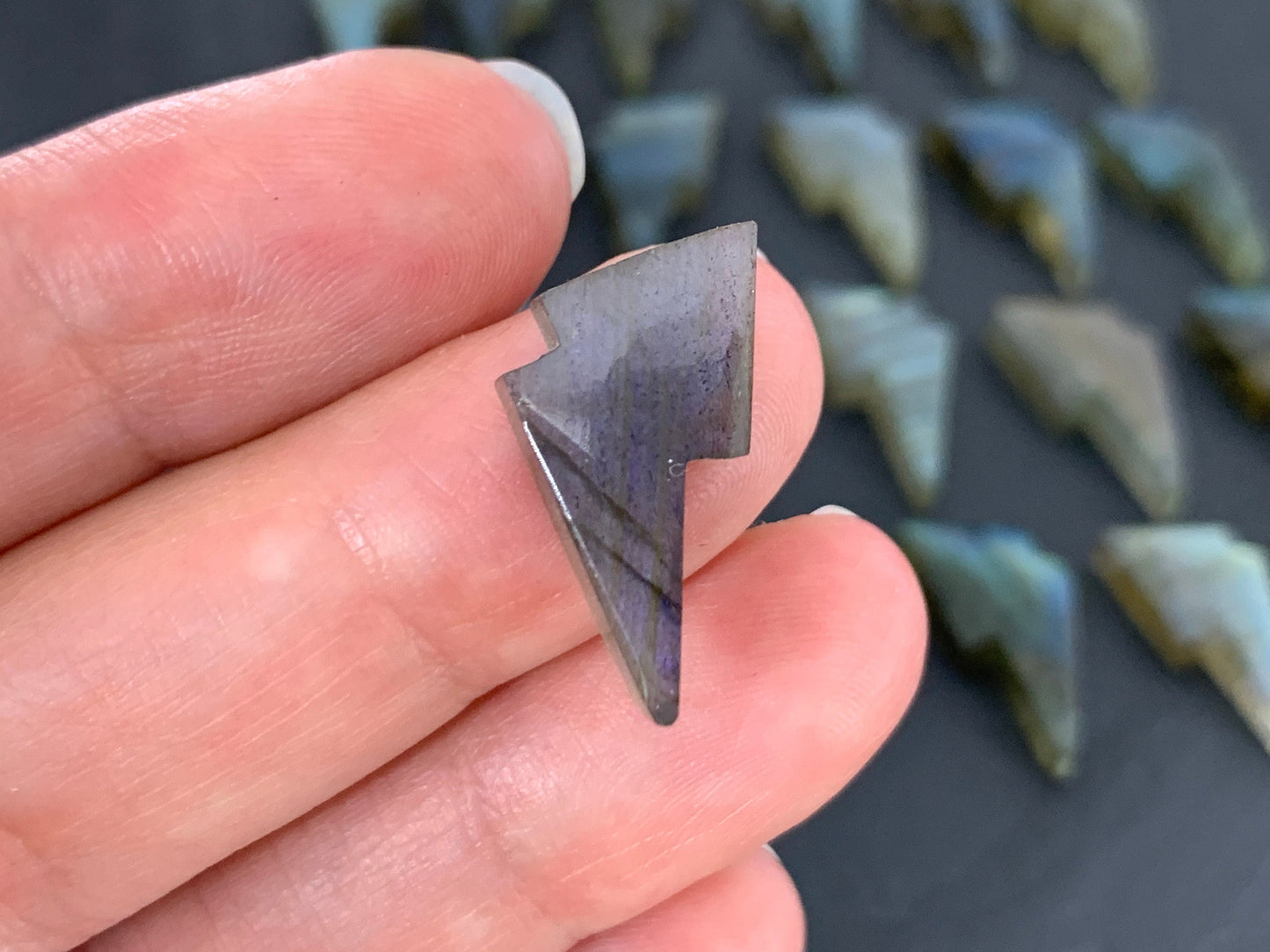 Labradorite lightning bolt 12x19mm cabochon- select your cabochon