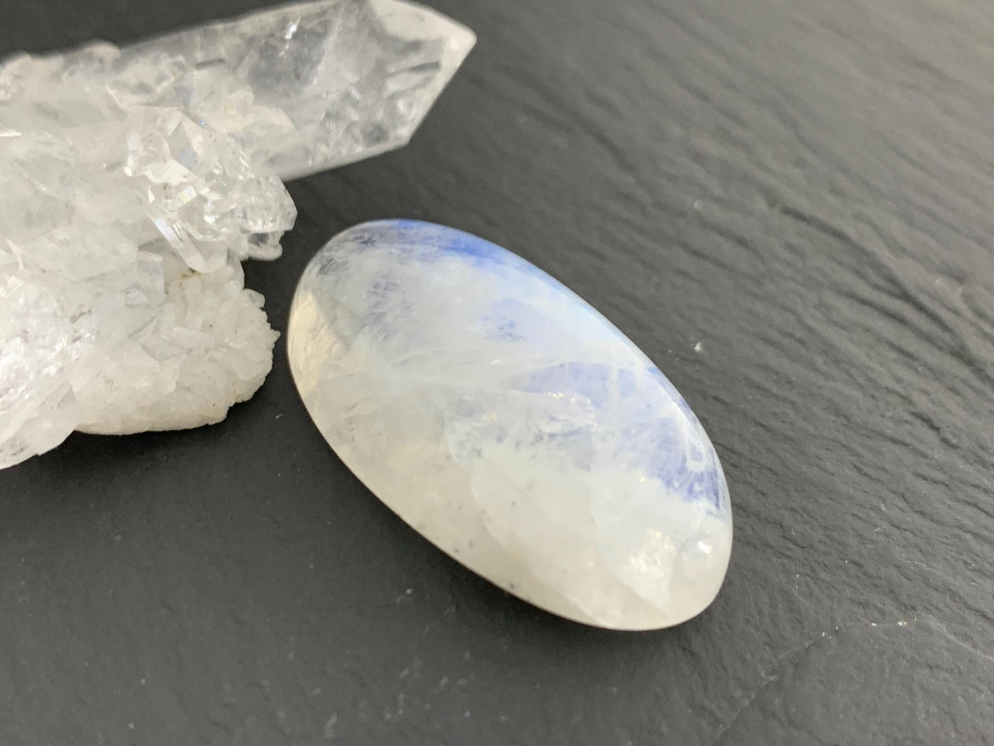 Rainbow Moonstone 29x16x8mm cabochon
