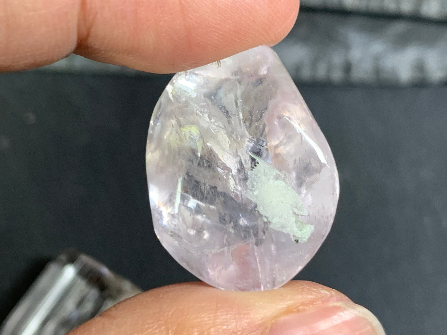 Tumbled Kunzite from Pakistan 20-27mm long- not drilled gemstone