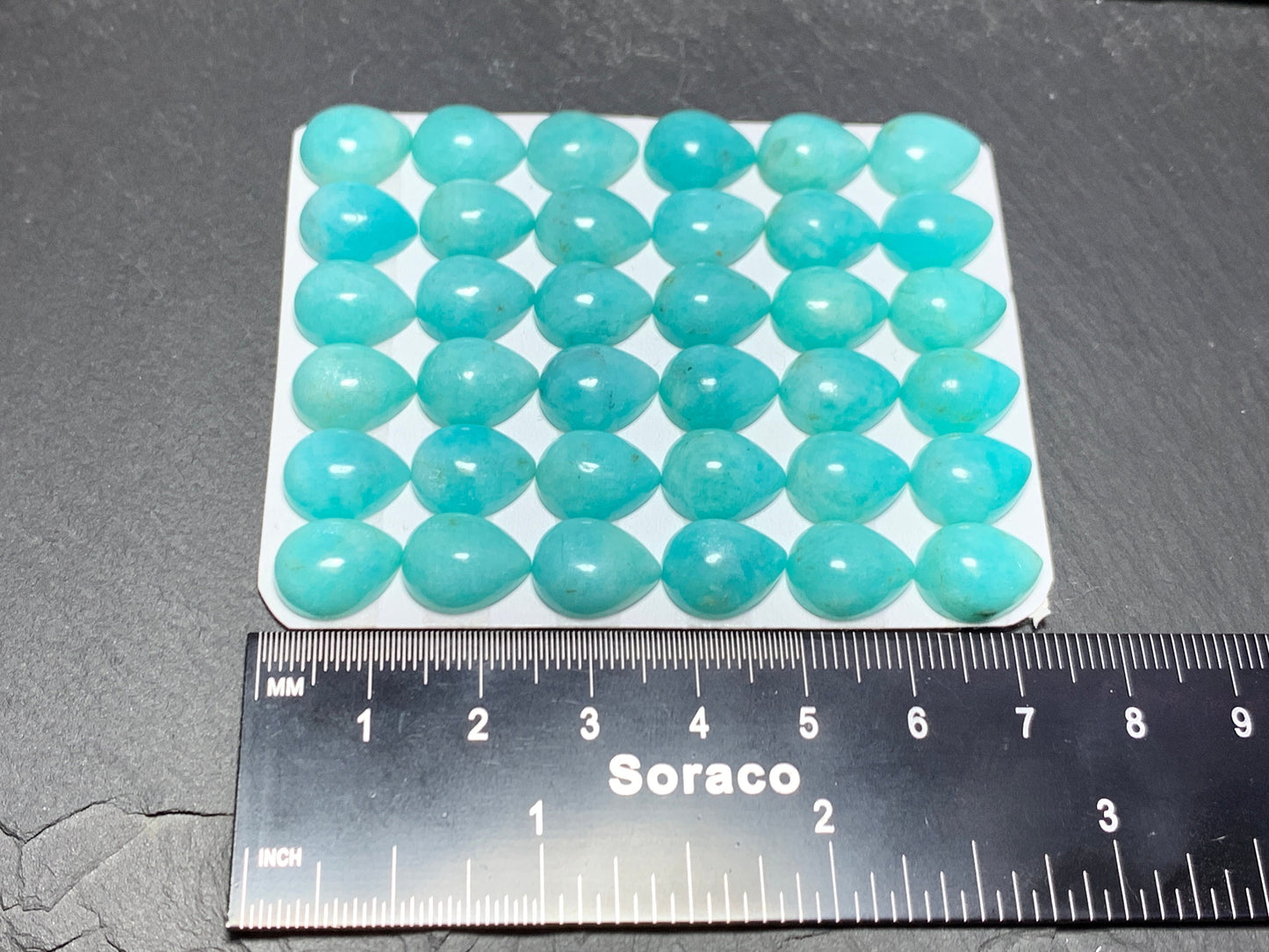 Amazonite pear 10x12mm cabochon - Calibrated cabochons