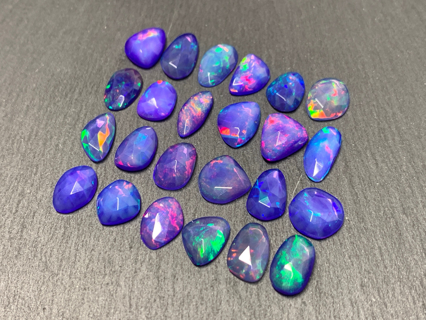 Faceted Purple Ethiopian Opal 10-11mm cabochon
