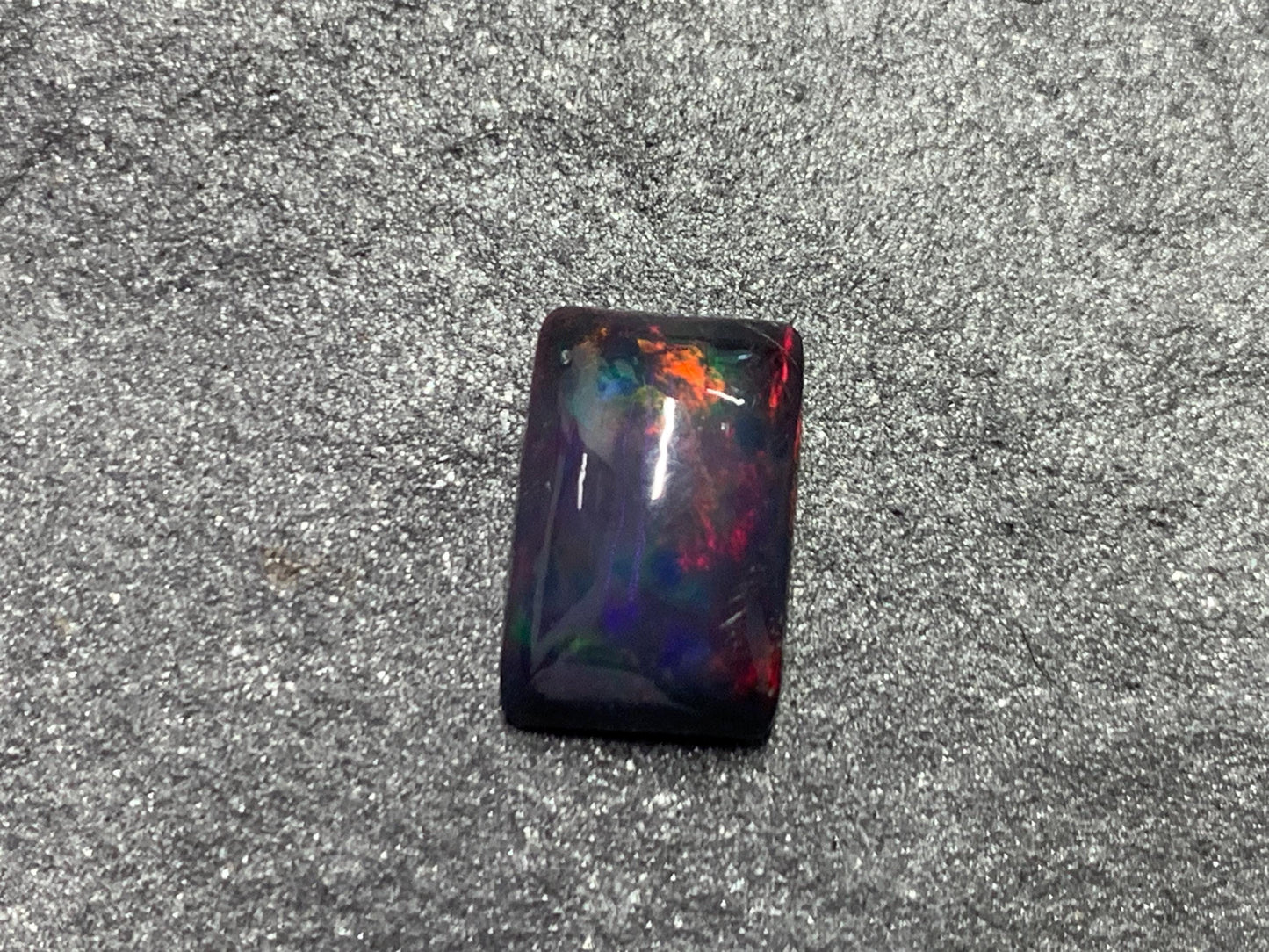 Black Ethiopian Opal rectangle 9x12x4mm cabochon