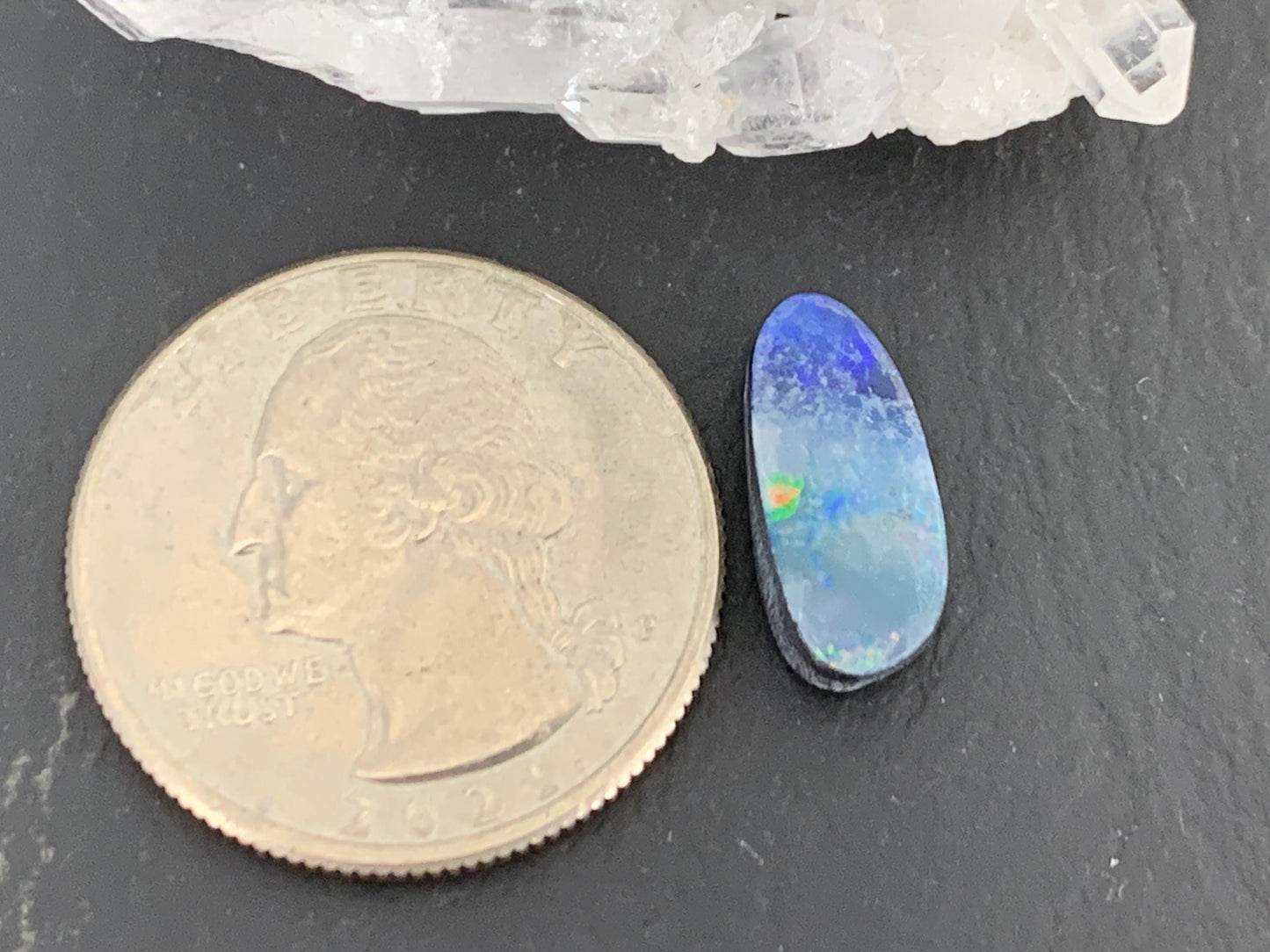 Australian Opal doublet 7x15x3.5mm cabochon