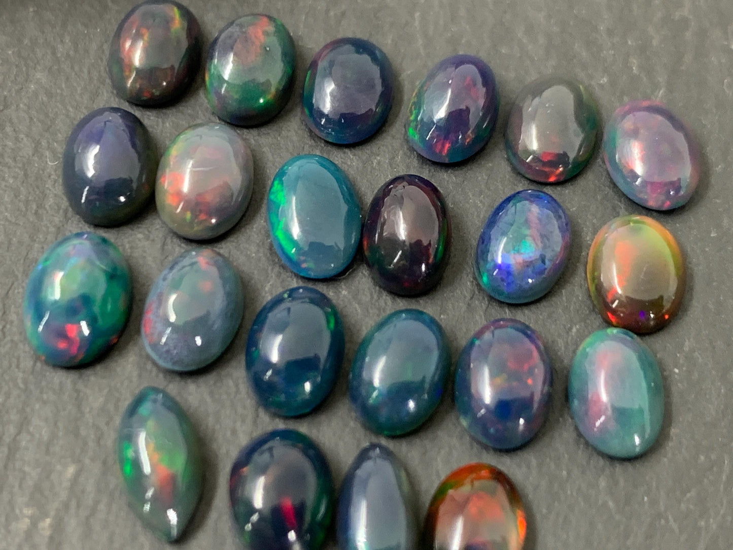 Black Ethiopian Opal oval 5x7mm cabochon