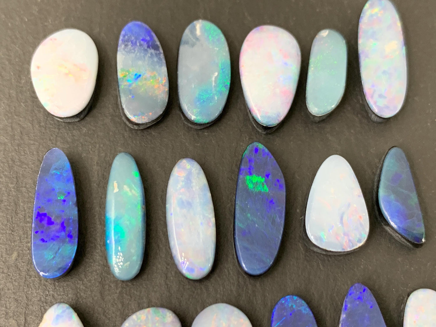 Australian Opal doublet 12-18mm long cabochon