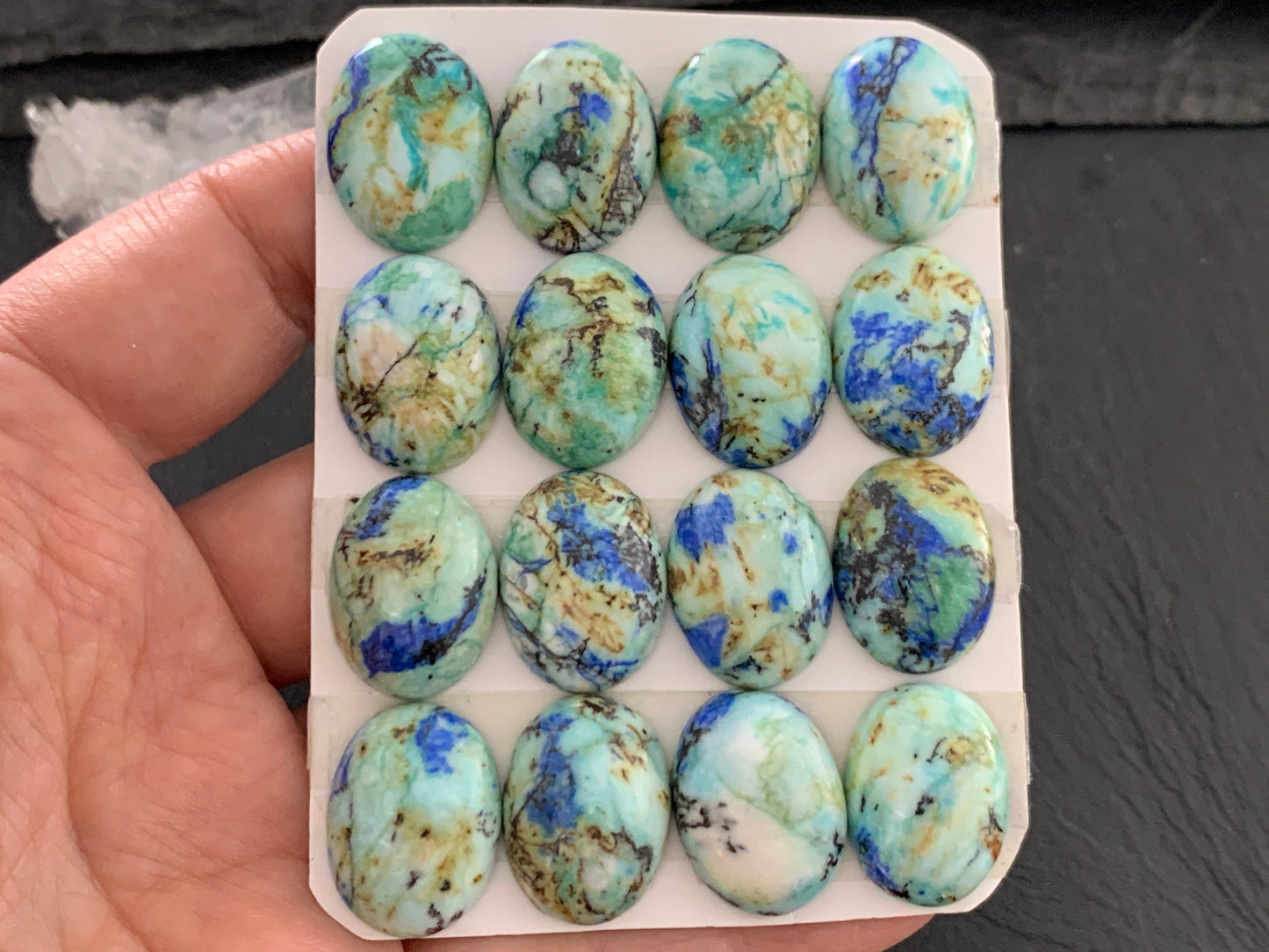 Azurite oval 15x20mm cabochon- Calibrated cabochons