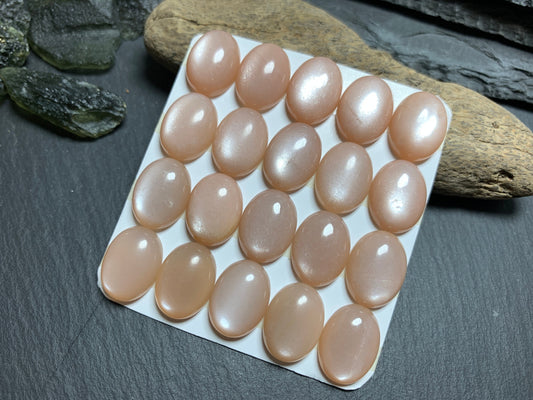 Peach Moonstone oval 12x16mm Cabochon