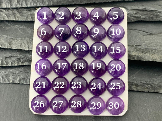 Amethyst round 12mm cabochon - Calibrated cabochons