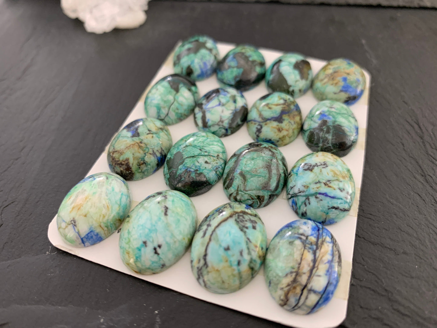 Azurite oval 15x20mm cabochon - Calibrated cabochons