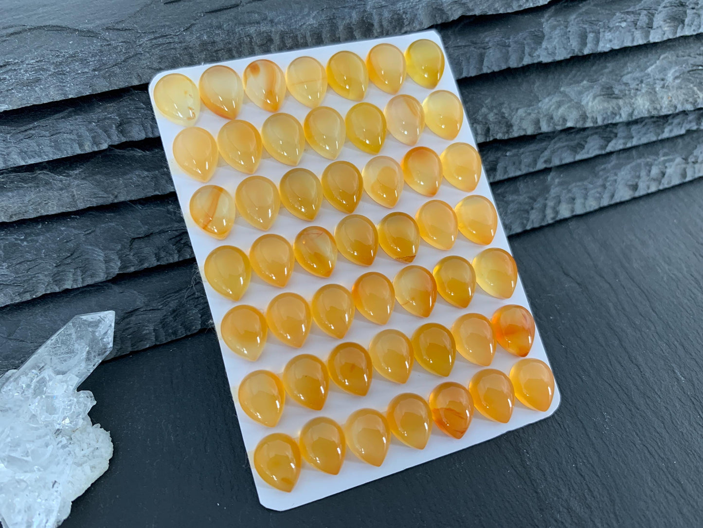 Carnelian pear 6x8mm, 8x10mm cabochon- Calibrated Carnelian