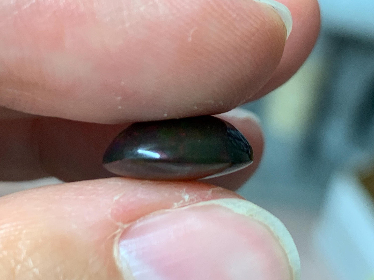 Black Ethiopian Opal 10x12x5.5mm cabochon