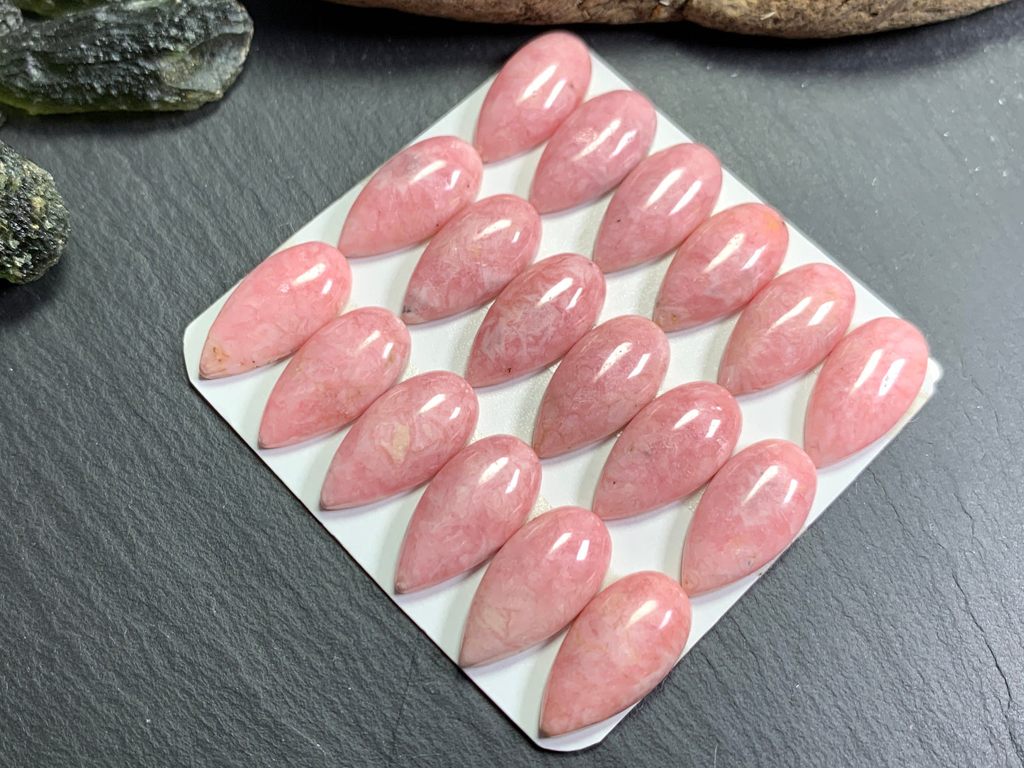 Rhodochrosite pear 10x20mm cabochon - Calibrated cabochons