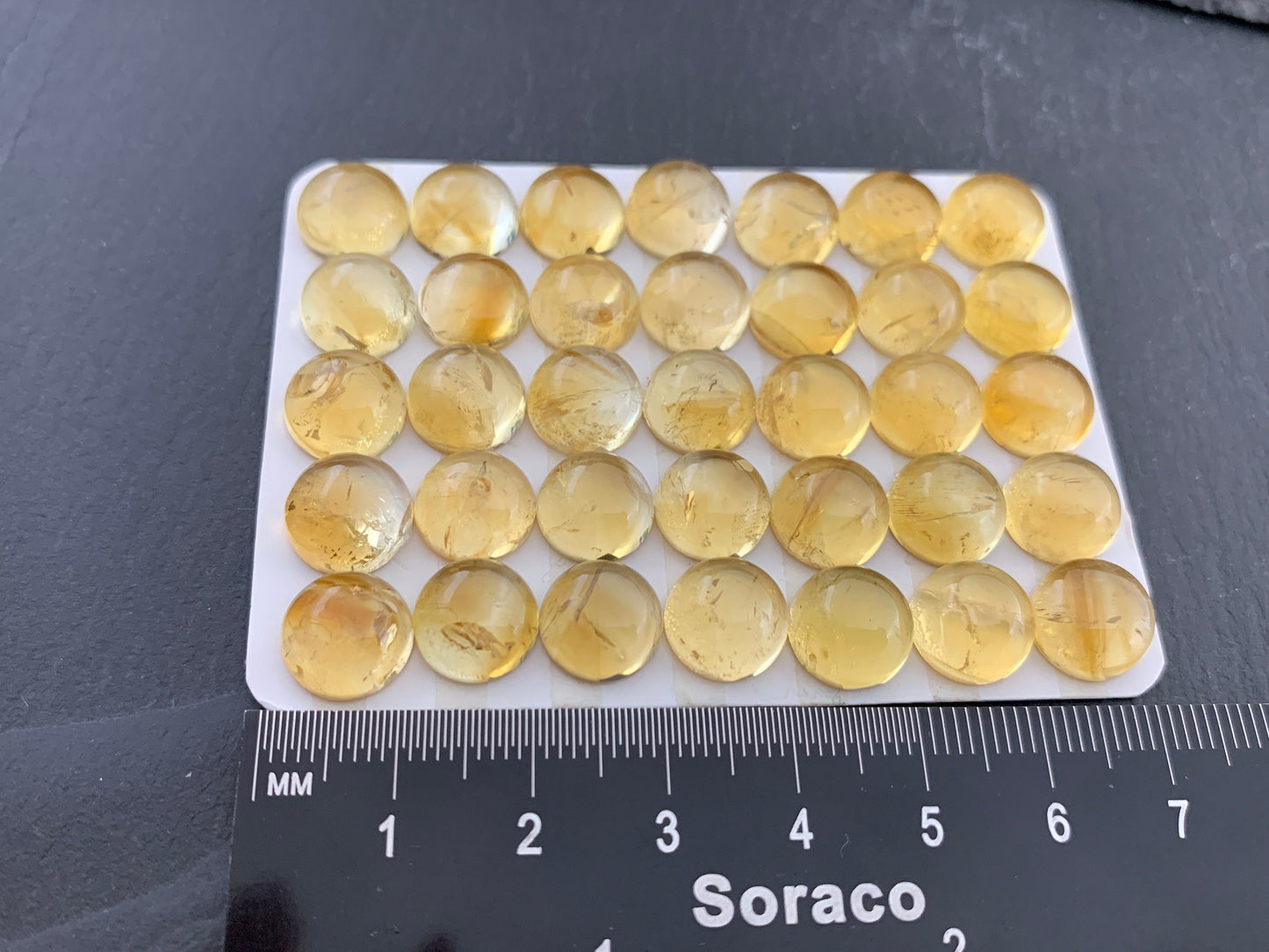 Citrine round 10mm cabochon - Calibrated cabochons