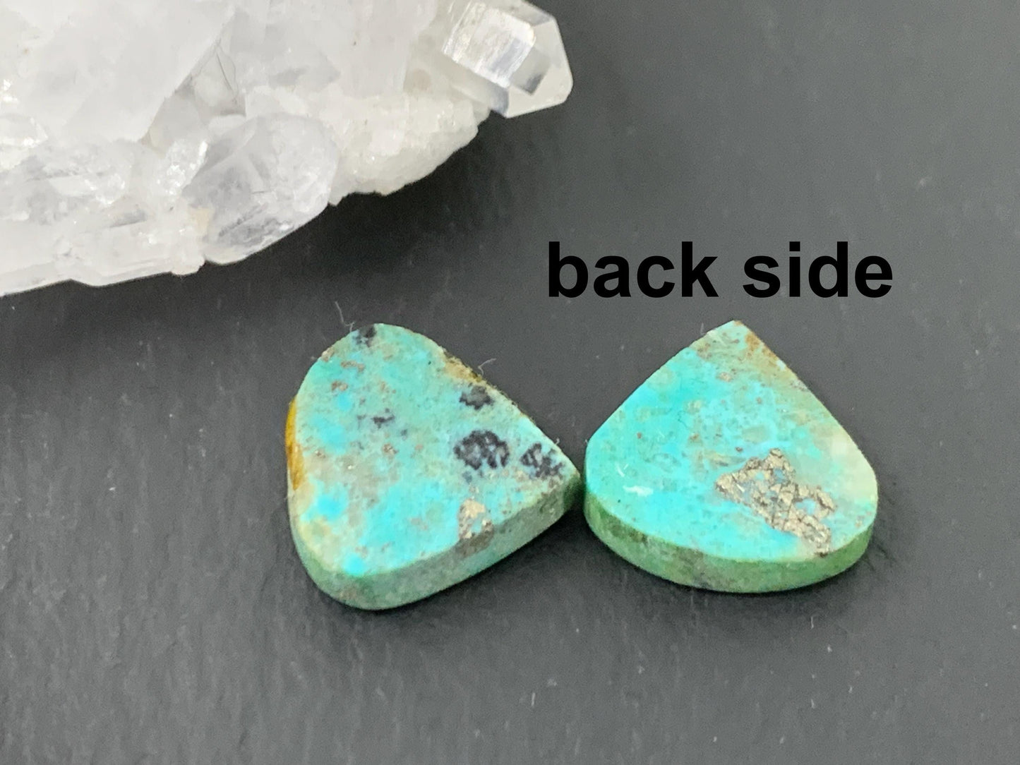 Tibetan Turquoise Pair 12mm Cabochon - Hand Cut Cabochon