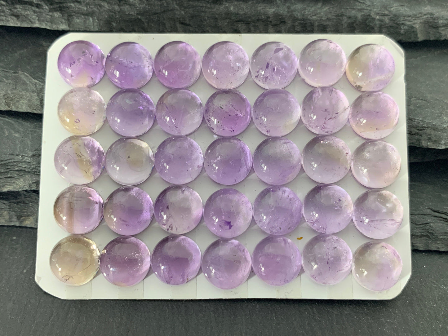 Ametrine round 10mm cabochon - Calibrated cabochons