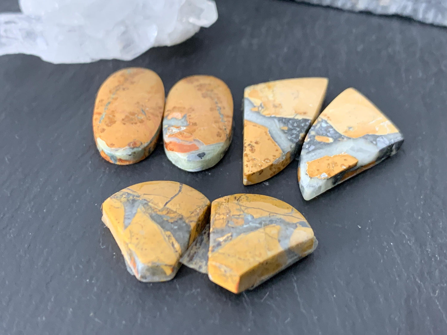 Maligano Jasper cabochon pair