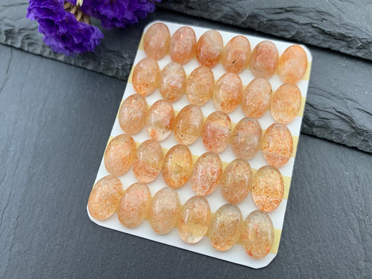 Sunstone Oval 8x12mm cabochon - Calibrated Cabochons