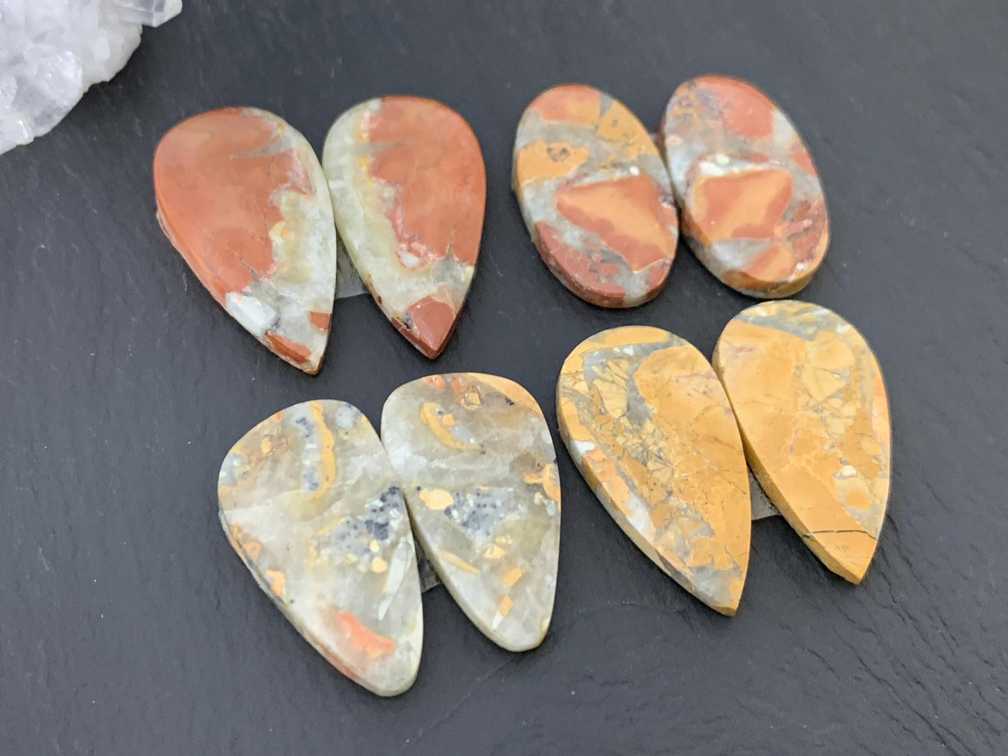 Maligano Jasper cabochon pair