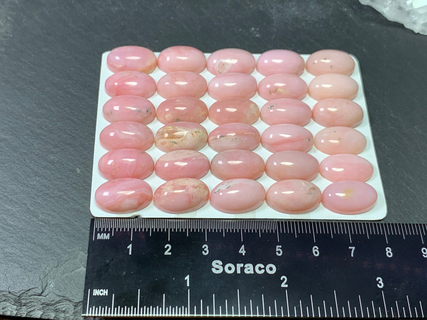Pink Opal oval 10x16mm cabochon - Calibrated cabochon