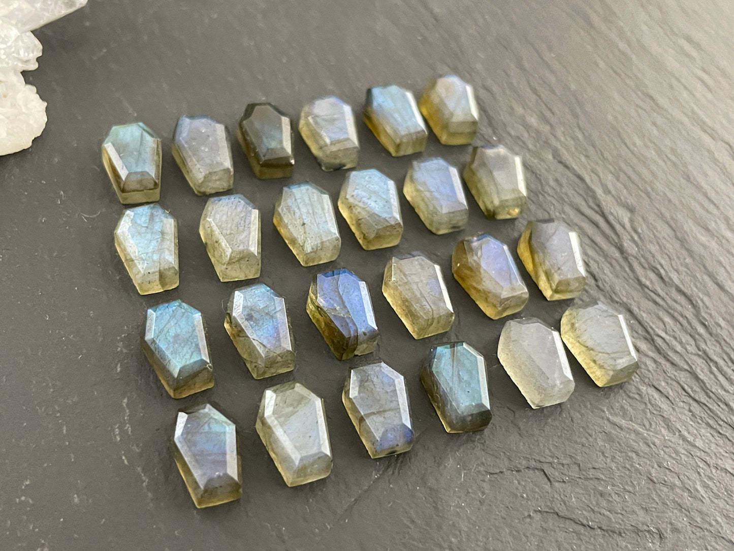 Labradorite Mini coffin 7x10mm cabochon