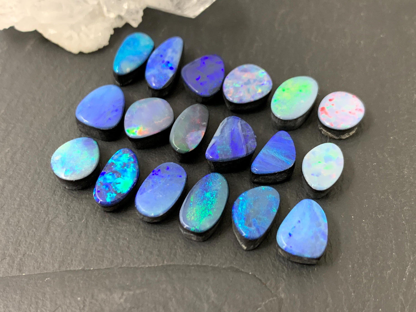 Australian Opal doublet 9-11mm long cabochon