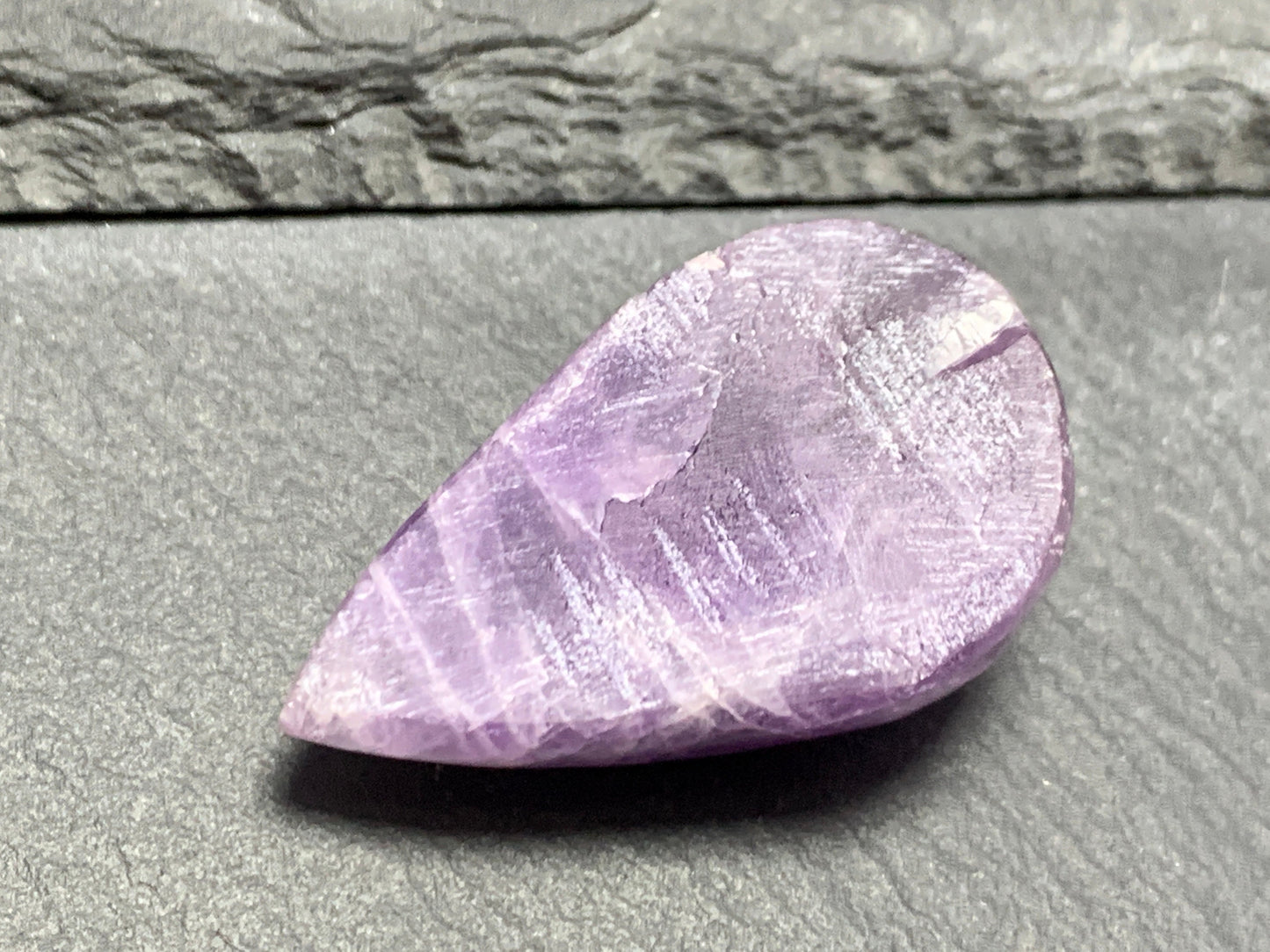Amethyst pear 34x20x13mm cabochon - free form hand cut in Africa