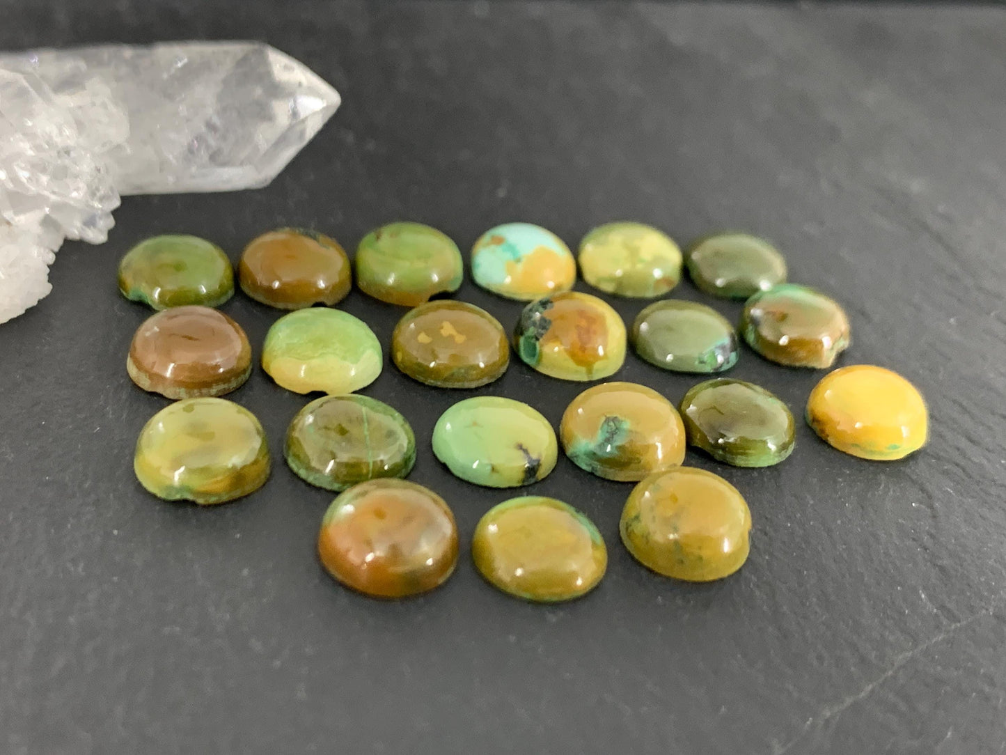 Tibetan Turquoise 7mm round cabochon