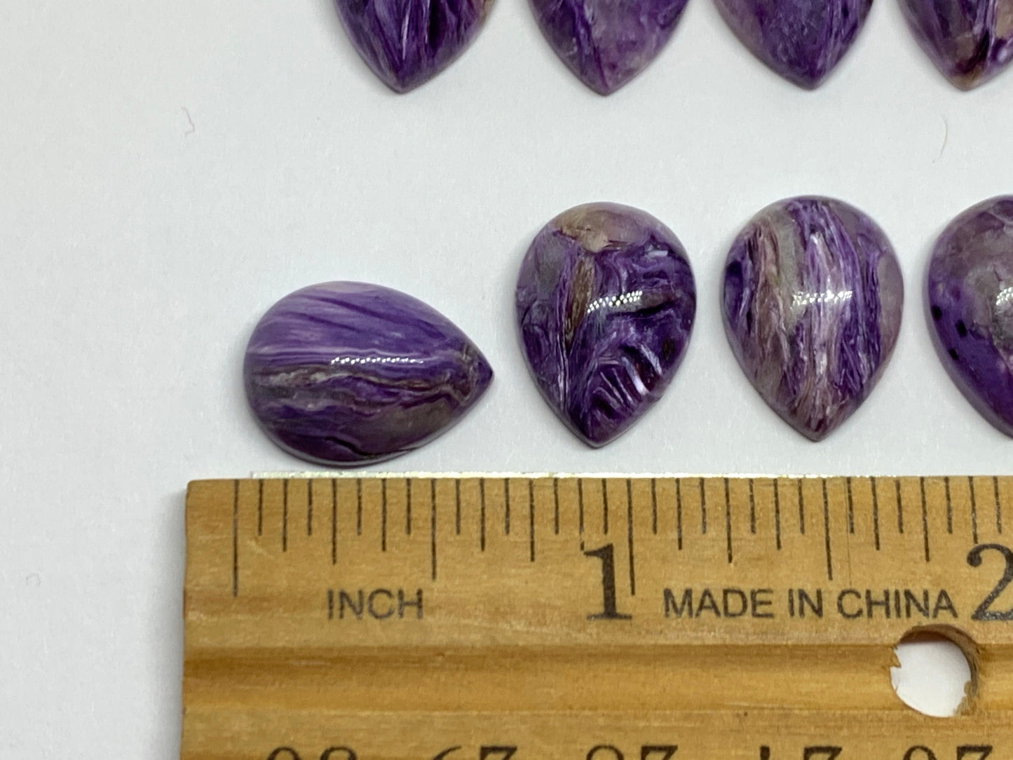 Charoite pear 12x16mm cabochon - Calibrated cabochons