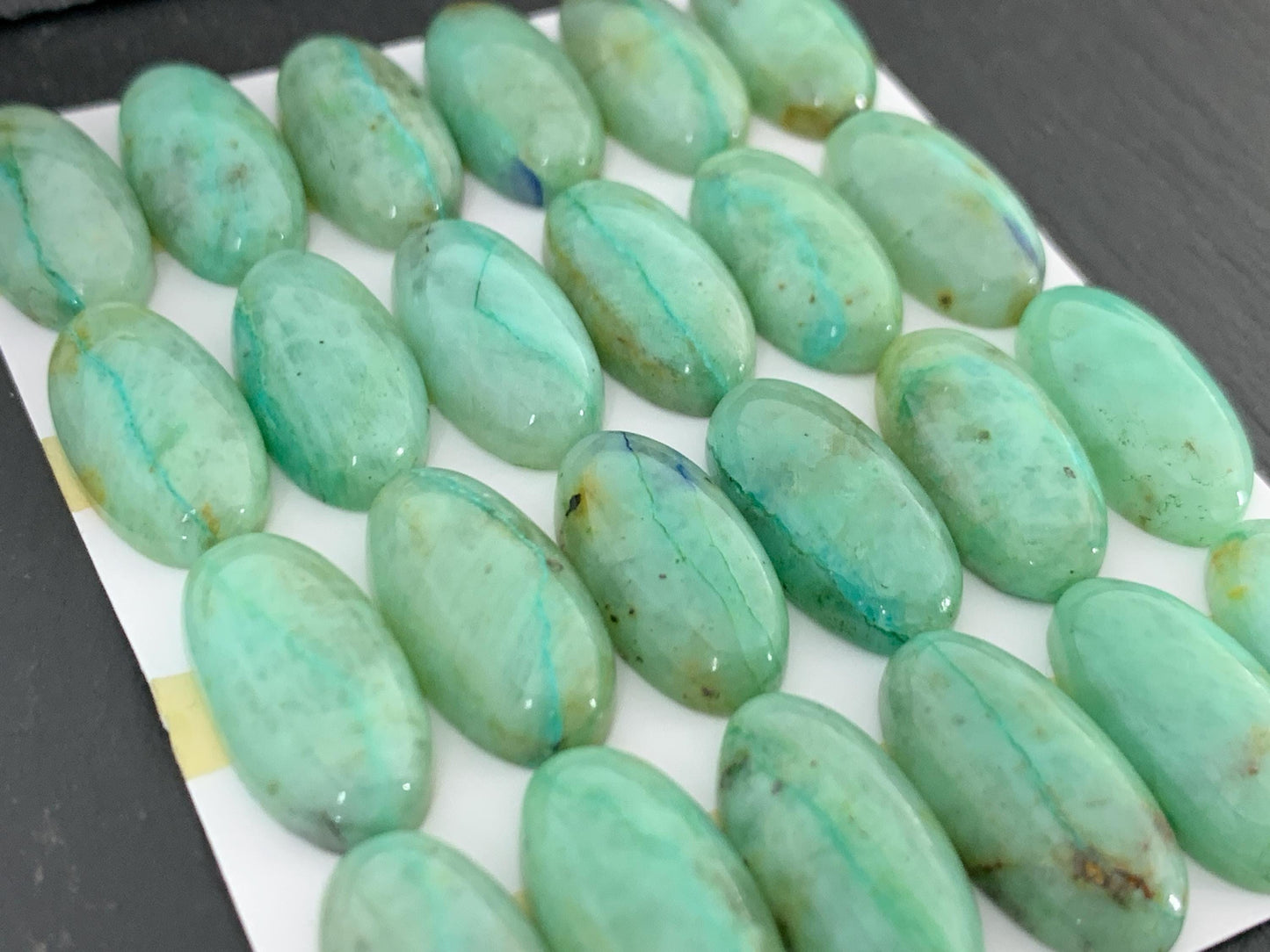 Chrysocolla Quartz oval 10x20mm cabochon - Calibrated cabochons