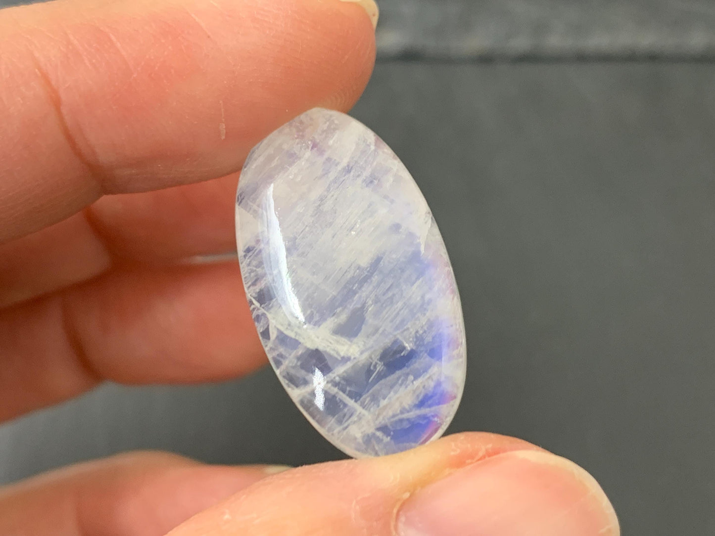 Rainbow Moonstone 27x15x7mm cabochon