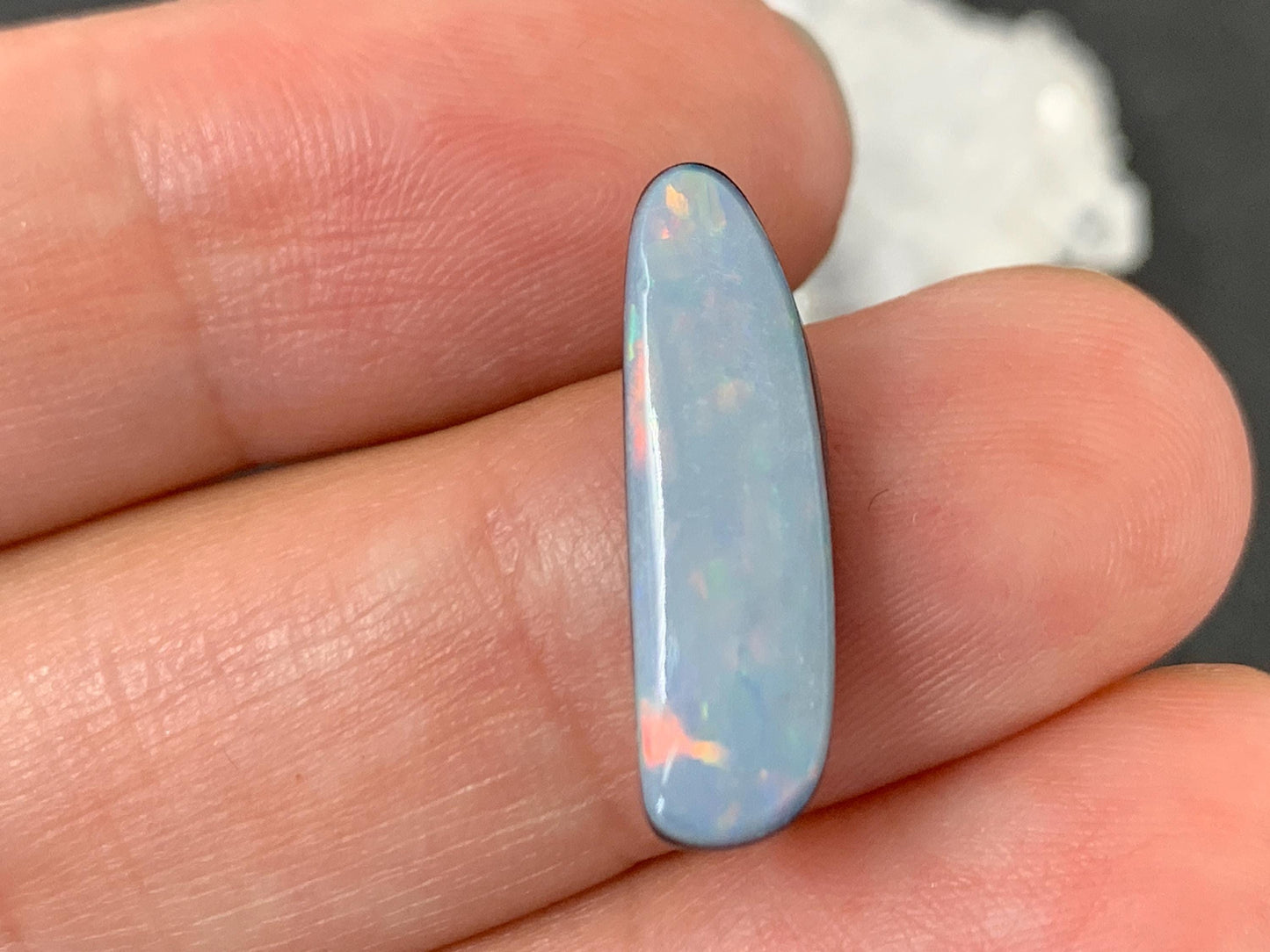 Australian Opal Doublet Natural Opal Gem 6x20x4mm Cabochon Stone Free Form