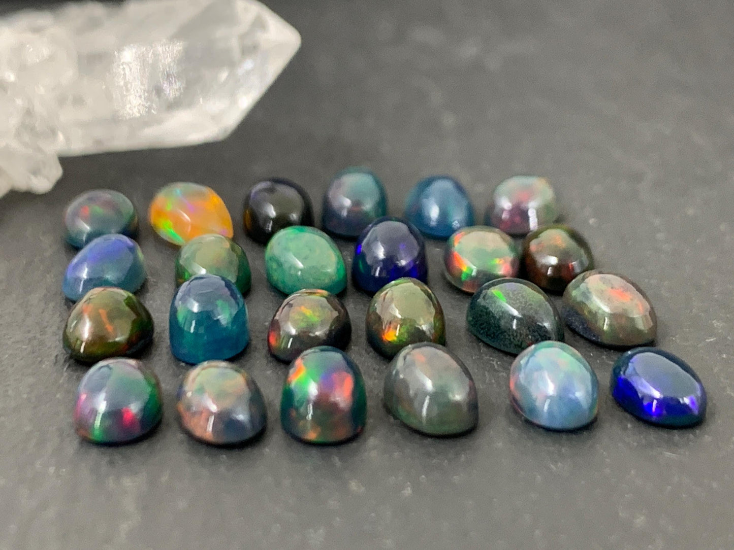 Black Ethiopian Opal 4x6mm cabochon