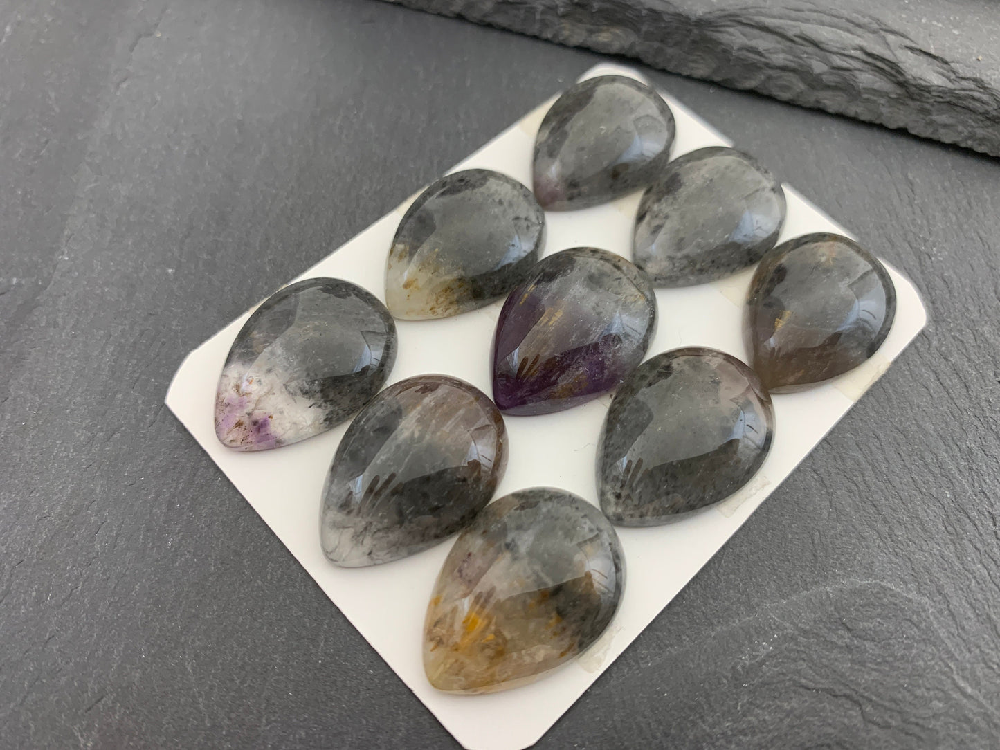 Super 7 pear 18x25mm cabochon - Calibrated cabochons