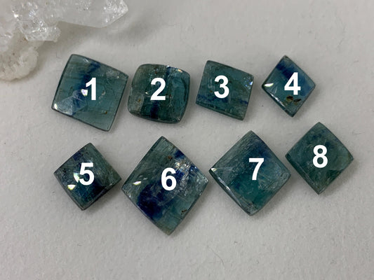 Faceted Kyanite 13-19mm long cabochon- select your cabochon