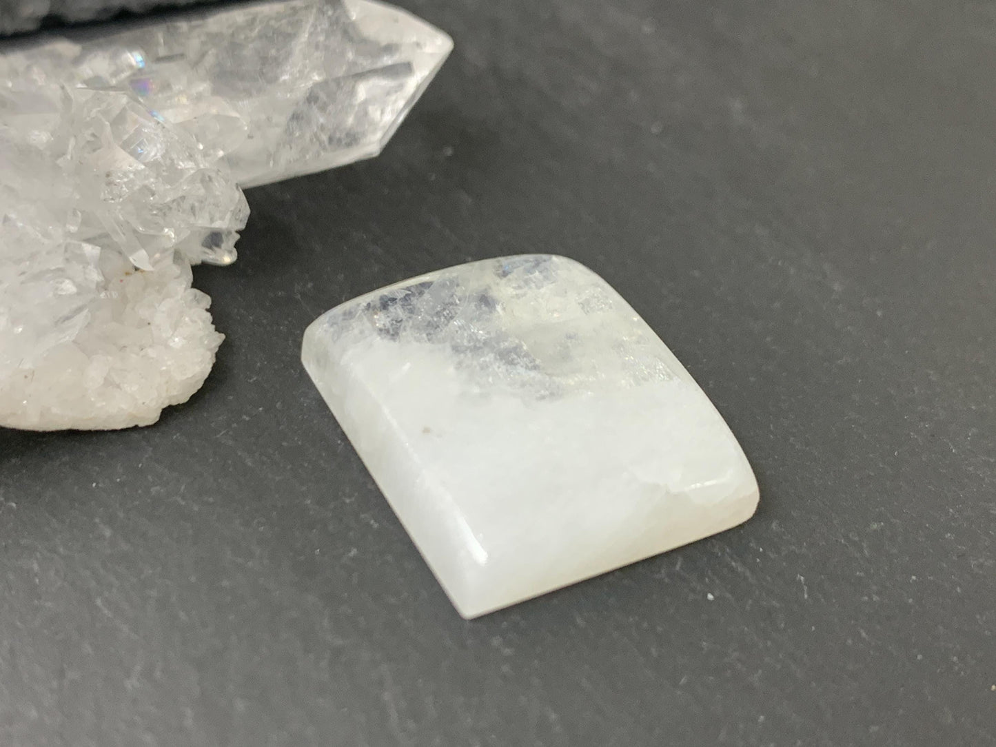 Rainbow Moonstone 19x16x6mm cabochon