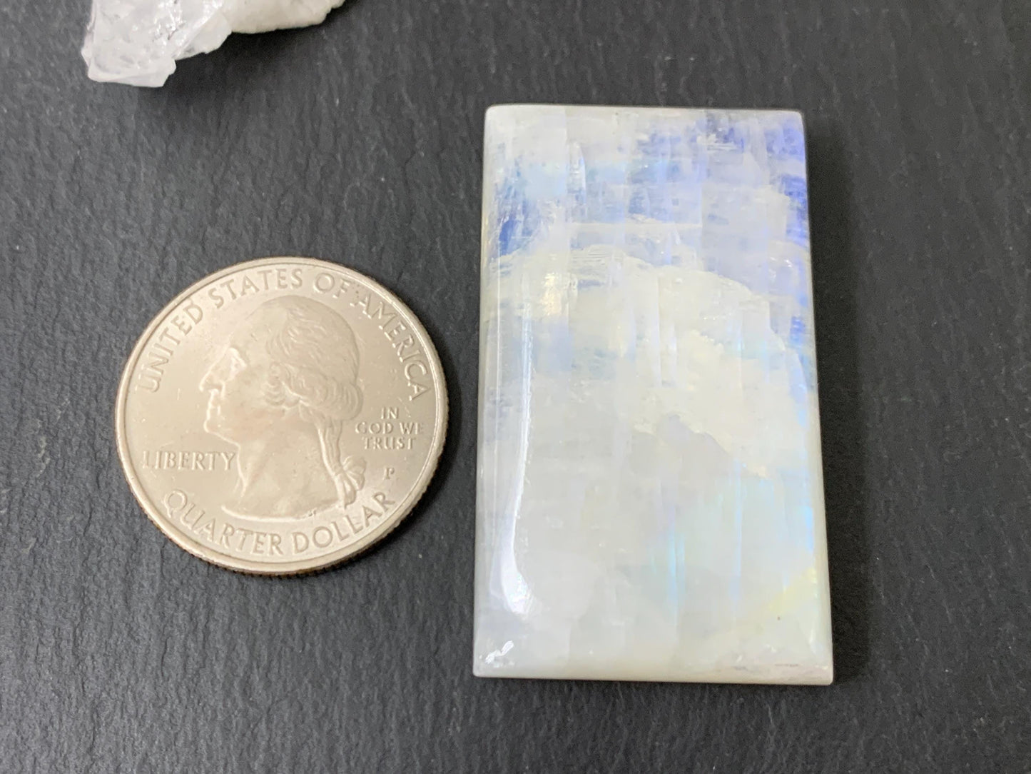 Rainbow Moonstone 42x24x9mm cabochon