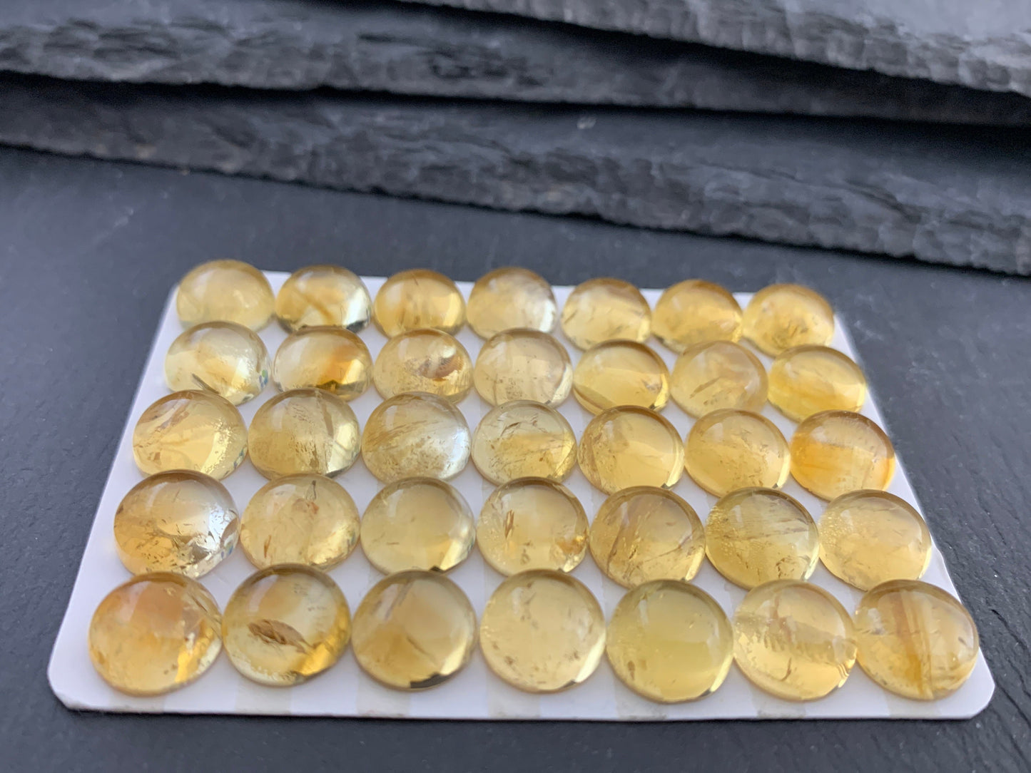Citrine round 10mm cabochon - Calibrated cabochons