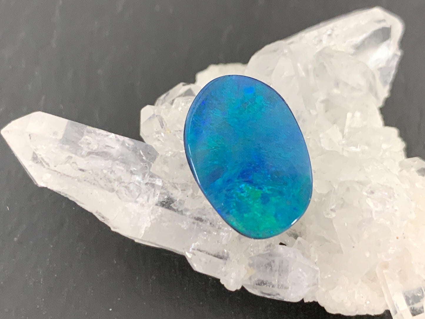 Australian Opal doublet 11x15x4mm cabochon