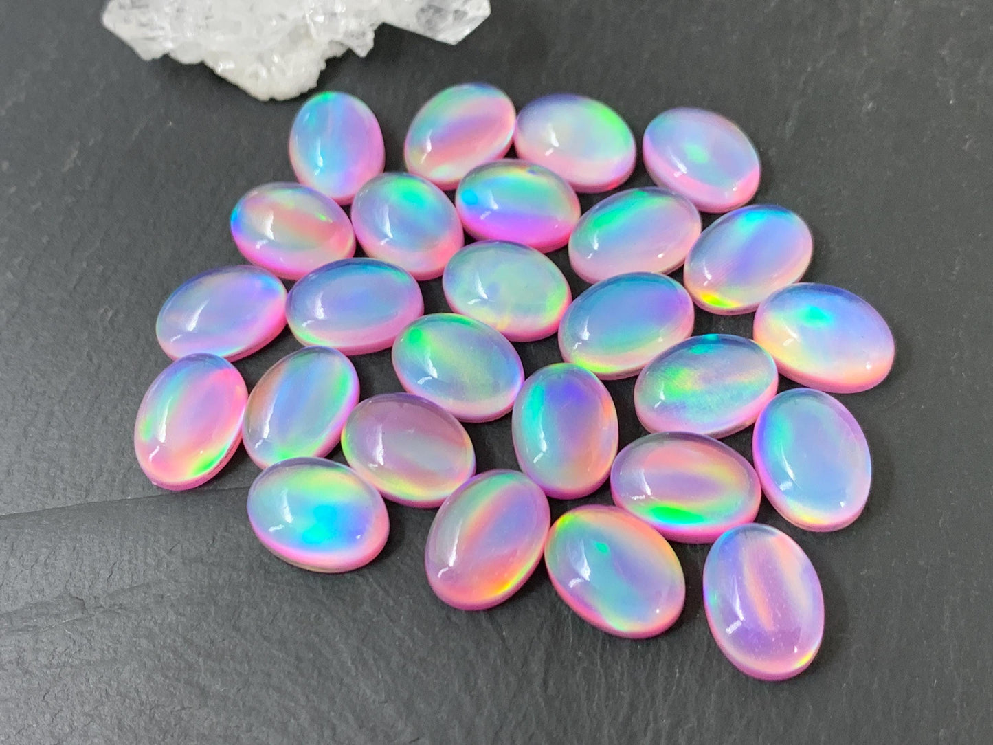 Aurora Opal oval 10x14mm cabochons - Doublet cabochons