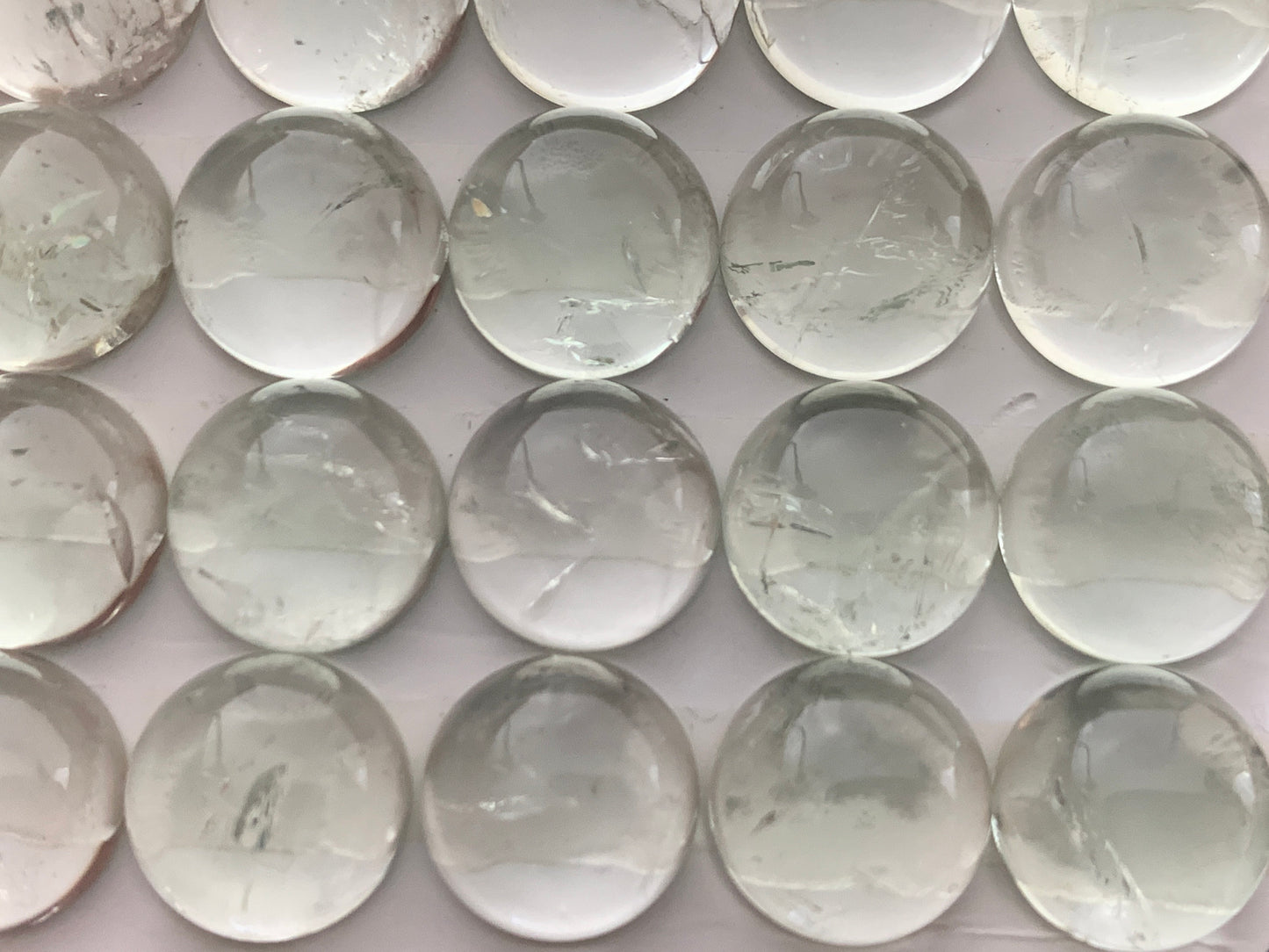 Green Amethyst round 10mm cabochon - Calibrated cabochons