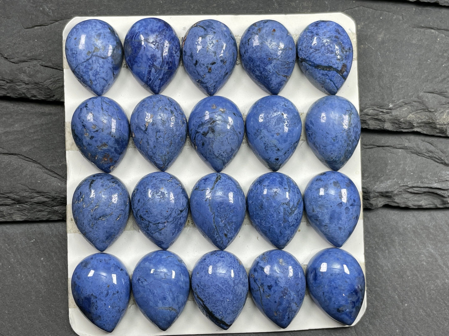 Dumortierite pear 12x16mm cabochon - Calibrated cabochons