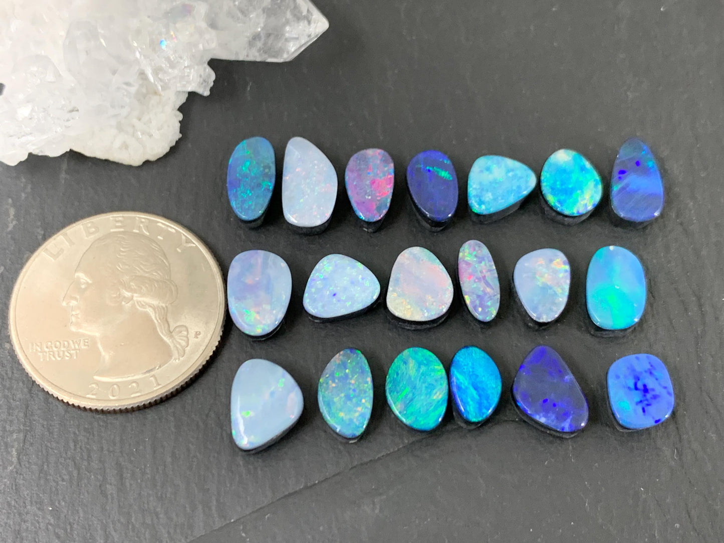 Australian Opal Doublet 8-12mm long cabochon