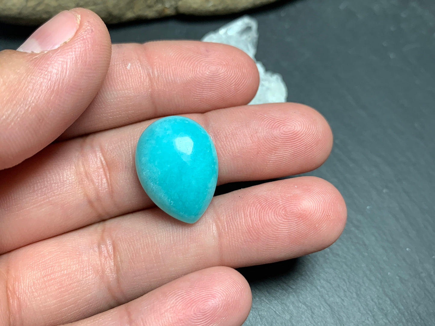 Amazonite Pear 15x20mm cabochon - Calibrated cabochons
