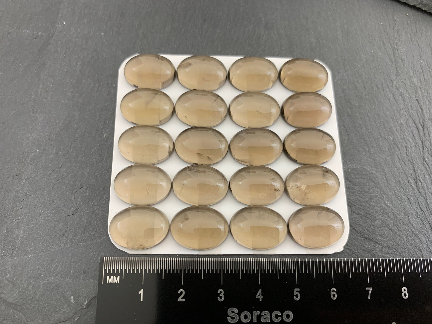 Smokey quartz oval 12x16mm cabochon - Calibrated cabochons