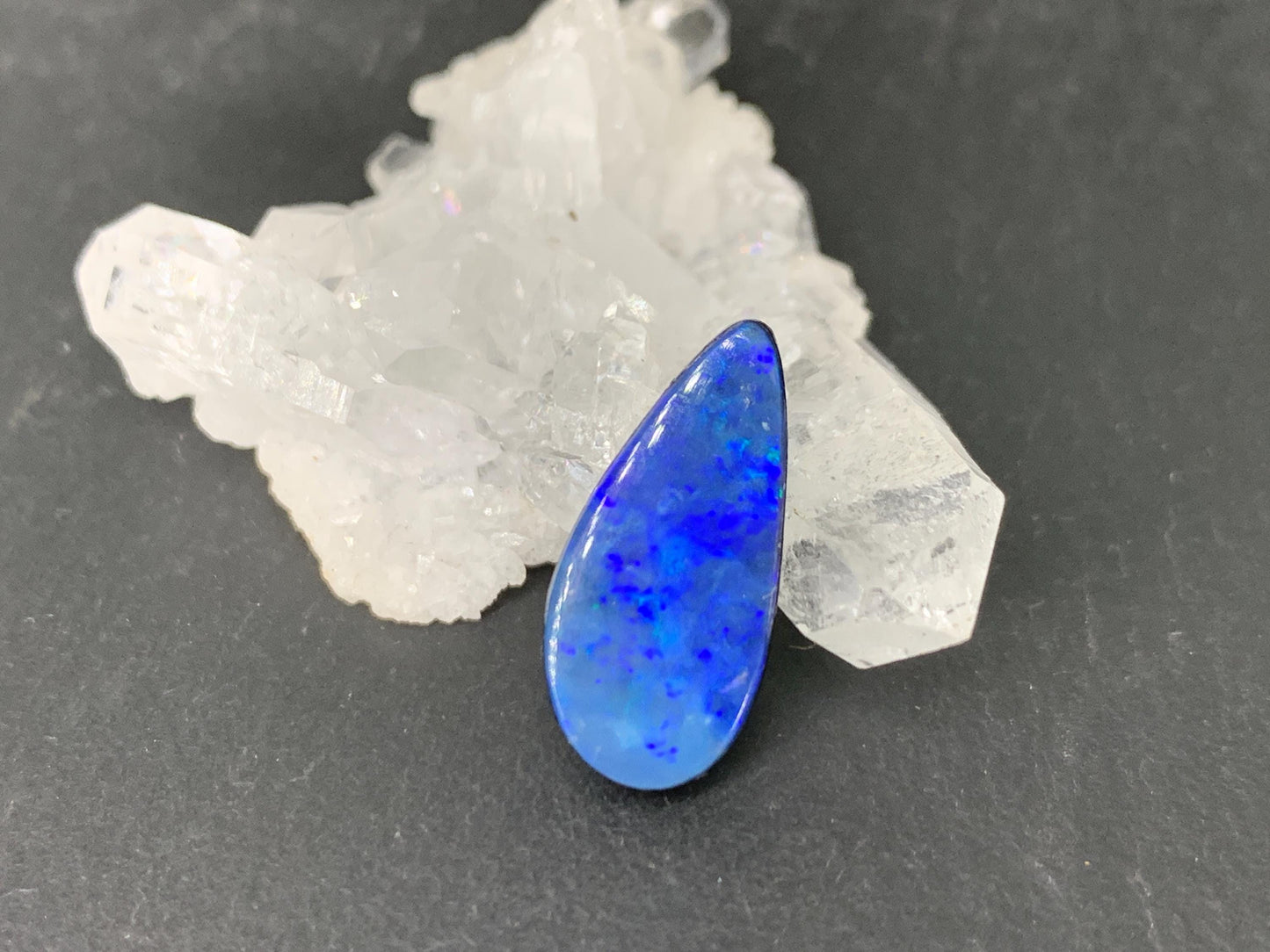 Australian Opal doublet 9x18x4mm cabochon
